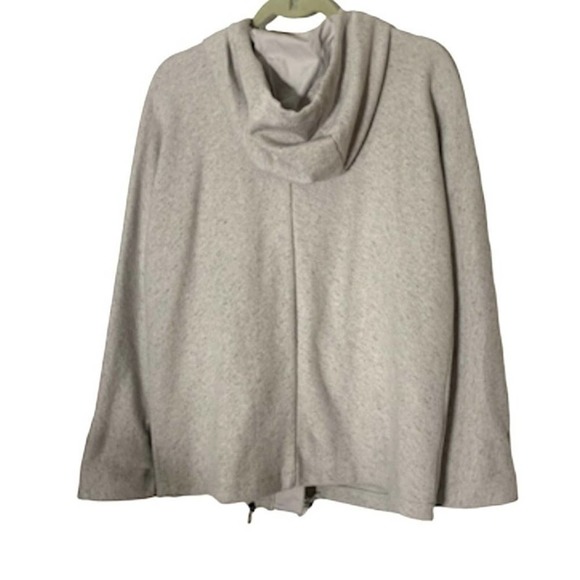 Nic+Zoe Zip & Snap Up Hooded Drawstring Oversized Coat Speckled Gray Size Small - Picture 6 of 10